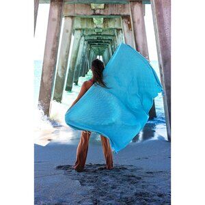 Turkish Cotton Diamond Pattern Beach Blanket Towel With Tassels 72"x50" Lightwei